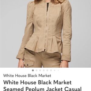 White House Black Market Beige Peplum Blazer